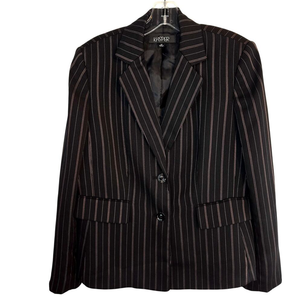 Kasper 10 Women's Blazer Gray Suit Coat Misses Size Medium M Jacket